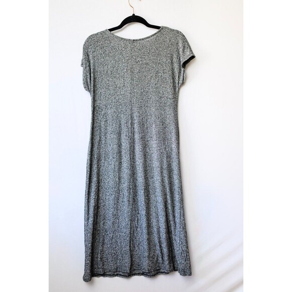 J. Jill Wearever Collection Stretch S Petite gray t-shirt Dress Maxi drape neck - Picture 3 of 7